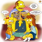  allison_taylor comic_book_guy lisa_simpson orange_box the_simpsons 