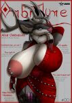  2021 anthro antlers areola arm_behind arm_over_head armwear balls beads bedroom_eyes big_areola big_breasts black_body black_fur black_hair blue_eyes breasts butt cervid cervine chubby_anthro chubby_female clothing cover curvy_figure cute_fangs dress ear_piercing fangs female fluffy freckles fur fur_markings genitals grey_body grey_fur hair hand_behind_head hi_res hooves horn huge_areola huge_breasts inner_ear_fluff inverted_nipples legband legwear lingerie looking_at_viewer magazine magazine_cover mammal markings mature_female model_sheet multicolored_hair narrowed_eyes neck_tuft nipple_outline nipple_piercing nipples one_breast_out piercing pink_nose puffy_areola puffy_nipples pupils red_clothing red_dress red_hair sagging_breasts seductive sex_toy slit_pupils smile smiling_at_viewer solo stretch_marks thick_thighs trans_(lore) trans_woman_(lore) tuft two_tone_hair tyunre veiny_breasts vertical_nipple_piercing vibrator voluptuous white_hair wide_hips 