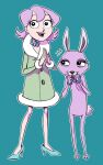  2014 alternate_species anthro bracelet bunny_(courage_the_cowardly_dog) c2ndy2c1d cartoon_network courage_the_cowardly_dog duo female gem hair hi_res human humanized jewelry mammal necklace pearl_(gem) pearl_necklace pink_body pink_hair 