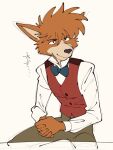  anthro canid canine canis clothed clothing domestic_dog male mammal sherlock_hound sherlock_hound_(series) simple_background solo uochandayo 