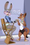  absurd_res anthro baby_food bdsm bodily_fluids bondage bound clothed clothing diaper diaper_fetish disney duke_weaselton duo feces female force_feeding forced fur gag genital_fluids grey_body grey_fur hi_res high_chair hypnosis judy_hopps lagomorph leporid male mammal messing_diaper messy_diaper mind_control mistydash mustela mustelid musteline partially_clothed police_uniform rabbit ring_gag soiling uniform urine wet_diaper wetting zootopia 