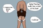  ambiguous_gender bovid brown_body brown_fur bullying butt caprine clothing digital_media_(artwork) forced forced_exposure forced_undressing fur goat group heart_marking long_ears male male/ambiguous mammal markings panties pixel_(artwork) riquediaz speach_bubble underwear undressing 