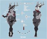  2021 absurd_res anthro antlers areola balls belly belly_markings belly_overhang belly_rolls big_areola big_belly big_breasts big_butt black_body black_fur blue_eyes breasts butt cervid cervine chubby_anthro chubby_gynomorph curvy_figure cute_fangs deep_navel ear_piercing fangs fluffy fluffy_tail freckles fur fur_markings genitals grey_body grey_fur gynomorph hair hi_res hooves horn inner_ear_fluff intersex inverted_nipples legband looking_at_viewer mammal markings mature_intersex model_sheet multicolored_hair navel neck_tuft nipple_piercing nipples nude penis piercing pink_nose puffy_areola puffy_nipples red_hair sagging_breasts small_penis smile smiling_at_viewer solo stretch_marks thick_thighs trans_(lore) trans_woman_(lore) tuft two_tone_hair tyunre veiny_breasts voluptuous waving_at_viewer waving_hand white_hair wide_hips 