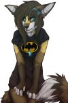  accessory alpha_channel anthro batman batman_(series) blue_eyes brown_hair canid canine clothing dc_comics dipstick_tail female fox hair hair_accessory hair_ribbon jewelry looking_at_viewer mammal mudpiie multicolored_tail necklace open_mouth ribbons shirt simple_background solo t-shirt topaz_(lipton) topwear transparent_background 