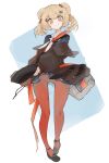  2020 animal_humanoid arknights blonde_hair bottomwear clothing female footwear gummy_(arknights) hair hi_res holding_pan humanoid jacket looking_at_viewer mammal mammal_humanoid mikojin shoes skirt smile solo standing topwear ursid ursid_humanoid wide_hips 