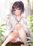  bra cleavage dress_shirt ko_yu open_shirt pantsu 