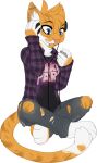  alpha_channel anthro clothing domestic_cat felid feline felis female headphones ibee mammal solo 