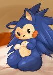  absurd_res animal_crossing anthro bed bedroom eulipotyphlan female furniture hedgehog hi_res looking_at_viewer mabel_able mammal nintendo nude shy simple_background solo type video_games 