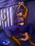  2021 3:4 absurd_res anthro bottomwear canid canine carmelita_fox clothing female fox fur hair handcuffed handcuffs hi_res lupiarts mammal messy_hair pants shackles signature sly_cooper_(series) sony_corporation sony_interactive_entertainment sucker_punch_productions teeth video_games 
