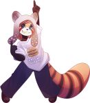  ailurid alpha_channel anthro burger clothing food hi_res male mammal red_panda rudragon solo 