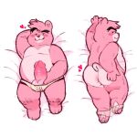  &lt;3 2021 anthro balls blush butt clothing erection fur genitals hi_res male mammal overweight overweight_anthro overweight_male penis pink_body pink_fur shyybuchi solo underwear ursid 