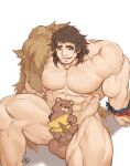  2boys abs anal bara brown_hair fate/grand_order fate_(series) feather_boa feet_out_of_frame gomtang large_pectorals large_penis male_focus mature_male multiple_boys muscular muscular_male nipples nude orion_(bear)_(fate) orion_(super_archer)_(fate) penis raised_eyebrow selfcest sex short_hair sitting smile spread_legs stomach stuffed_animal stuffed_toy sweatdrop teddy_bear testicles thick_eyebrows thick_thighs thighs vambraces veins yaoi 