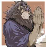  anthro asian_clothing bowl brown_mane clothing east_asian_clothing eyebrows felid food hair hi_res japanese_clothing kimono lion live-a-hero male mammal mane mane_hair muscular muscular_anthro muscular_male nao901 pantherine rice solo thick_eyebrows toshu 