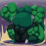  2020 4_toes 5_fingers anthro balls beast_(disambiguation) belly big_balls big_belly big_bulge big_muscles big_pecs big_penis bobert boxers_(clothing) bulge clenched_teeth clothed clothing expansion feet fingers flexing fur genital_expansion genitals green_body green_fur growth hand_on_stomach hi_res huge_balls huge_bulge huge_muscles huge_penis hyper hyper_balls hyper_belly hyper_bulge hyper_genitalia hyper_muscles hyper_penis male muscle_growth musclegut muscular muscular_anthro muscular_male navel pecs penis penis_expansion plantigrade solo stahdim_fueryon standing teeth toes underwear underwear_only 