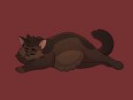  acornleaf barkfur_(artist) brown_body brown_fur chubby_female dark_body dark_fur domestic_cat fan_character felid feline felis female feral freckles fur hi_res mammal nipples pregnant pregnant_belly pregnant_female slightly_chubby solo teats warriors_(cats) 