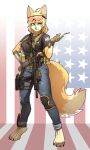  absurd_res anthro canid canine clothing female fox gun hi_res mammal pgm300 ranged_weapon solo weapon 