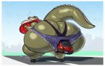 alligator alligatorid anal anal_vore anthro big_breasts big_butt borisalien breasts butt car crocodilian female huge_breasts huge_butt non-mammal_breasts obese obese_anthro obese_female overweight overweight_anthro overweight_female reptile scalie size_difference solo vehicle vore 