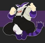  anthro balls big_penis big_the_cat clothed clothing domestic_cat felid feline felis flaccid flufflecraft foreskin fur genitals gloves handwear hi_res hoodie male mammal overalls partially_clothed penis purple_body purple_fur solo sonic_the_hedgehog_(series) topwear 