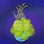  alien anthro butt crashwolf deity earth fart fart_fetish hi_res lagomorph leporid lordultra male mammal nude rabbit solo 
