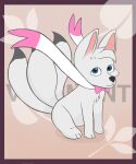  3_tails absurd_res canid canine feral flat_colors fox fox_tail hi_res looking_at_viewer male mammal multi_tail neko_(character) simple_background solo v3h3m3nt 