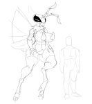  antennae_(anatomy) anthro arthropod arthropod_abdomen artlegionary bee breasts compound_eyes constance_(artlegionary) digitigrade duo faceless_human faceless_male featureless_crotch female flying greyscale hi_res human hymenopteran insect insect_wings larger_anthro larger_female male mammal mandibles monochrome neck_tuft non-mammal_breasts nude pasties simple_background size_difference sketch smaller_human smaller_male thick_thighs tuft white_background wide_hips wings 