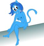  absurd_res alpha_channel anthro blue_body blue_fur blue_hair breasts cartoon_network domestic_cat felid feline felis female fur hair hi_res mammal mature_anthro mature_female mefju87 navel nicole_watterson nipples nude simple_background sitting solo superabsurd_res the_amazing_world_of_gumball transparent_background 