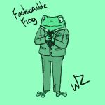  amphibian anthro classy clothed clothing fashion frog male ragged_clothing solo suit wurzzie 
