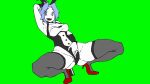  1girl alternate_costume animal_ears animated animated_gif armpits ass_visible_through_thighs black_eyes black_legwear blue_hair breasts bunny_ears clenched_teeth colored_skin commentary cookie_(touhou) drugged fake_animal_ears flour_(cookie) full_body green_background high_heels kumoi_ichirin leotard looking_at_viewer masturbation masturbation_through_clothing medium_breasts open_mouth partially_visible_vulva playboy_bunny red_footwear short_hair simple_background skindentation smile solo spiral_eyes standing stripper_pole sy4 teeth thighhighs touhou white_skin wrist_cuffs 