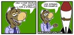  anthro asinus comic democrat_donkey dialogue donkey equid equine hi_res male mammal politics simple_background solo speech_bubble text toony webcomic_character zooptoon 