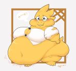  absurd_res alphys anthro belly big_belly big_breasts blush bottomless breasts buckteeth chubby_cheeks chubby_copper_fox clothed clothing coat deep_navel dewlap_(anatomy) double_chin english_text eyewear female flabby_arms front_view glasses hi_res huge_breasts huge_hips huge_thighs hyper hyper_belly lab_coat lizard looking_at_viewer love_handles morbidly_obese morbidly_obese_anthro morbidly_obese_female navel non-mammal_breasts obese obese_anthro obese_female overweight overweight_anthro overweight_female reptile rumbling_stomach scales scalie short_stack signature simple_background solo speech_bubble standing straining_buttons teeth text thick_tail thick_thighs three-quarter_view tight_clothing tight_coat tight_topwear topwear torn_clothing undertale video_games wide_hips yellow_body yellow_scales 