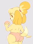  animal_crossing big_butt breasts butt canid canine canis domestic_dog erby female hi_res isabelle_(animal_crossing) looking_back mammal nintendo peach_(disambiguation) seductive small_breasts solo solo_focus thick_thighs video_games wide_hips 