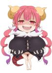  absurd_res animal_humanoid bent_over big_breasts breast_grab breasts cape claws clothing dragon dragon_humanoid eroart fangs hair hand_on_breast hi_res horn huge_breasts humanoid humanoid_pointy_ears invalid_tag iruru looking_at_viewer miss_kobayashi&#039;s_dragon_maid open_mouth pink_eyes pink_hair purple_hair thong underwear 