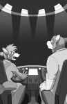  2019 angry anthro duo ear_piercing facial_piercing female fur geroo gert_(hayven_celestia) greyscale hayven_celestia inzari_(fdotwf2) kangaroo lemur light macropod male mammal marsupial monochrome nose_piercing open_mouth piercing primate rick_griffin ringel spacecraft spacesuit strepsirrhine vehicle 