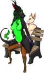  &amp; (c) absurd_res anthro bench canid canid_demon demon domestic_ferret duo female hellhound hi_res invalid_tag male male/female mammal mustela mustelid musteline park public ricu sand whiterosez/myself 