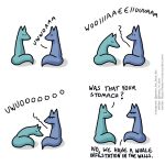  1:1 blue_body blue_fox_(foxes_in_love) blue_fur blue_tail canid canine comic couple_(disambiguation) dialogue duo english_text feral fox foxes_in_love fur green_body green_fox_(foxes_in_love) green_fur green_tail hi_res male_(lore) mammal shadow simple_background text url 