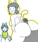  anthro breasts canid canine clothed clothing duo felid feline female genitals hair hi_res hot_dogging male male/female mammal simple_background tem temmie_(undertale) toymker undertale video_games white_body 