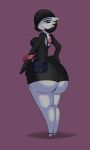  3_fingers big_butt black_hair breasts butt clothing ear_piercing female fingers gardevoir green_eyes hair hi_res jewelry looking_at_viewer looking_back nintendo panties panty_shot piercing pok&eacute;mon pok&eacute;mon_(species) purse ring_(jewelry) solo theshamelessfreak thick_thighs underwear video_games 