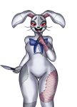  absurd_res anthro clothing female five_nights_at_freddy&#039;s five_nights_at_freddy&#039;s:_security_breach hand_in_mouth hi_res human humanoid knife lagomorph leporid looking_at_viewer looking_forward mammal rabbit scott_cawthon scottgames skade_(artist) solo suit suite vanessa_(fnaf) vanny_(fnaf) video_games wide_hips 