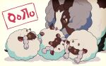  closed_eyes commentary_request dubwool gen_8_pokemon licking open_mouth pokemon pokemon_(creature) sheep simple_background smile tongue tongue_out tsuda_(tsudapm) white_background wooloo |d 