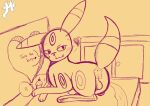  absurd_res anus bed butt eeveelution food food_fetish furniture hi_res lying male moxiepawler_(artist) nintendo pok&eacute;mon pok&eacute;mon_(species) sketch solo umbreon video_games 