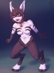  2021 absurd_res anthro bell bell_collar black_body black_fur breasts collar collar_only featureless_breasts featureless_crotch female fur hair hi_res hooves mammal monster_girl_(genre) navel nude one-punch_man one_(manga) open_mouth sacrificabominat short_hair solo stripes unknown_species unnamed_character white_body white_fur 