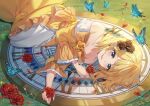  butterfly flowers grass kagamine_rin ranchan12 short_hair tagme vocaloid 