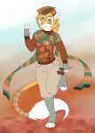  ambiguous_gender autumn digital_media_(artwork) fatbunbun felid fur hybrid liger lion mammal pantherine tass_(tassy) white_body white_fur yellow_body yellow_fur 