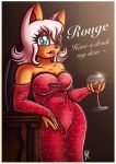  absurd_res anthro female formal_wear hi_res lipstick makeup peacegirllisa rouge_the_bat solo sonic_the_hedgehog_(series) wine_glass 