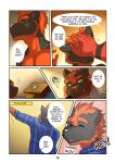  absurd_res anthro anthrofied black_body black_fur brother brothers clothed clothing comic english_text felid feline fur hi_res incineroar male mammal nintendo pok&eacute;mon pok&eacute;mon_(species) red_body red_fur sibling solo stripes text torracat video_games zourik 