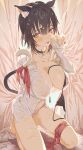  animal_ears hong nekomimi open_shirt pantsu see_through tail 