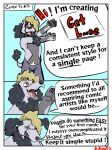  adondis advice anthro blonde_hair canid canine canis clothed clothing comic comic_page dialogue digital_media_(artwork) domestic_dog english_text fluffy fur grey_hair hair happy hi_res long_hair male mammal open_mouth poodle red_eyes russell(adondis) simple_background smile solo text tongue video_games 