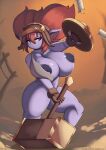  big_breasts breasts clothing curvy_figure female fight hammer hi_res humanoid l-a-v league_of_legends nipples pigtails poppy_(lol) riot_games shield short_stack solo thick_thighs tools torn_clothing video_games voluptuous wardrobe_malfunction yordle 