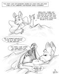  2021 4:5 anthro bed comic dialogue duo english_text equid equine flinters flinters_(character) furniture hi_res kangaroo macropod male mammal marsupial nude pillow text whiskers 