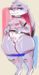  anthro breasts clothing disney female genitals hi_res judy_hopps kiseff lagomorph leporid mammal nipple_outline panties panties_down pubes pussy rabbit solo thick_thighs underwear underwear_down zootopia 